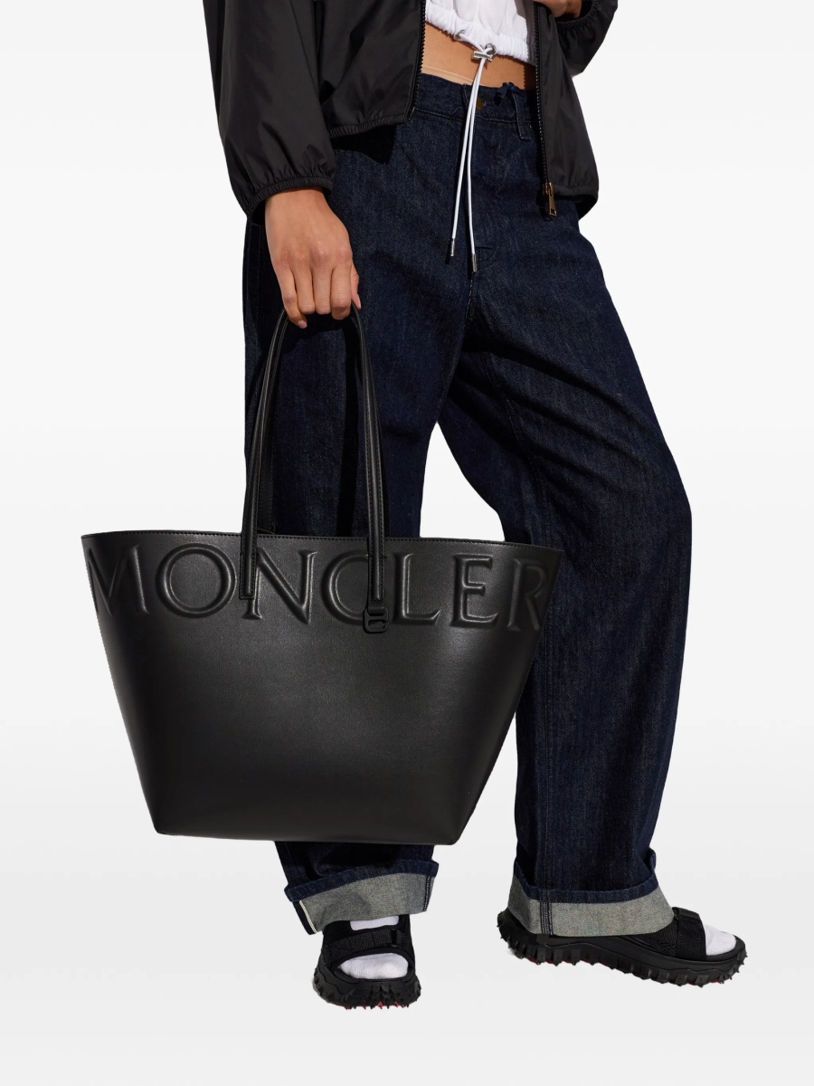 Geanta de mana Moncler neagra din piele - Img 2
