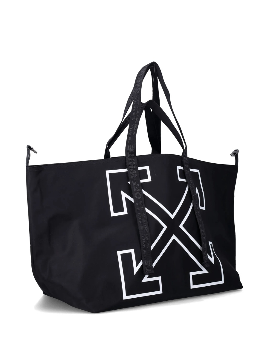 Geanta de mana Off-White neagra din material textil - Img 3