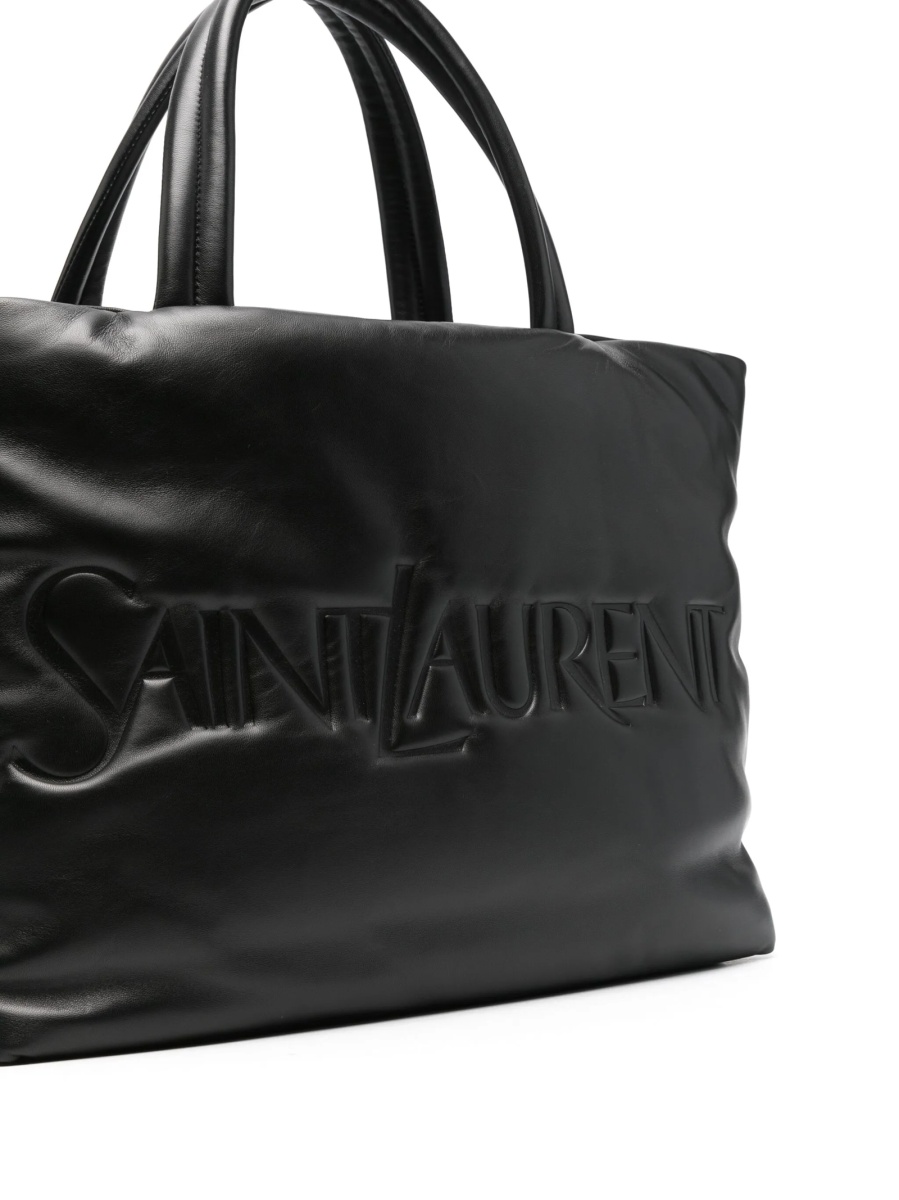 Geanta de mana Saint Laurent neagra din piele si metal - Img 4