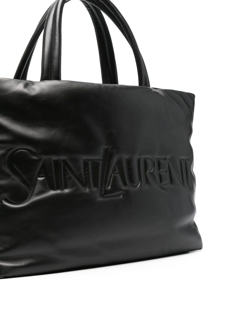 Geanta de mana Saint Laurent neagra din piele si metal - Img 4
