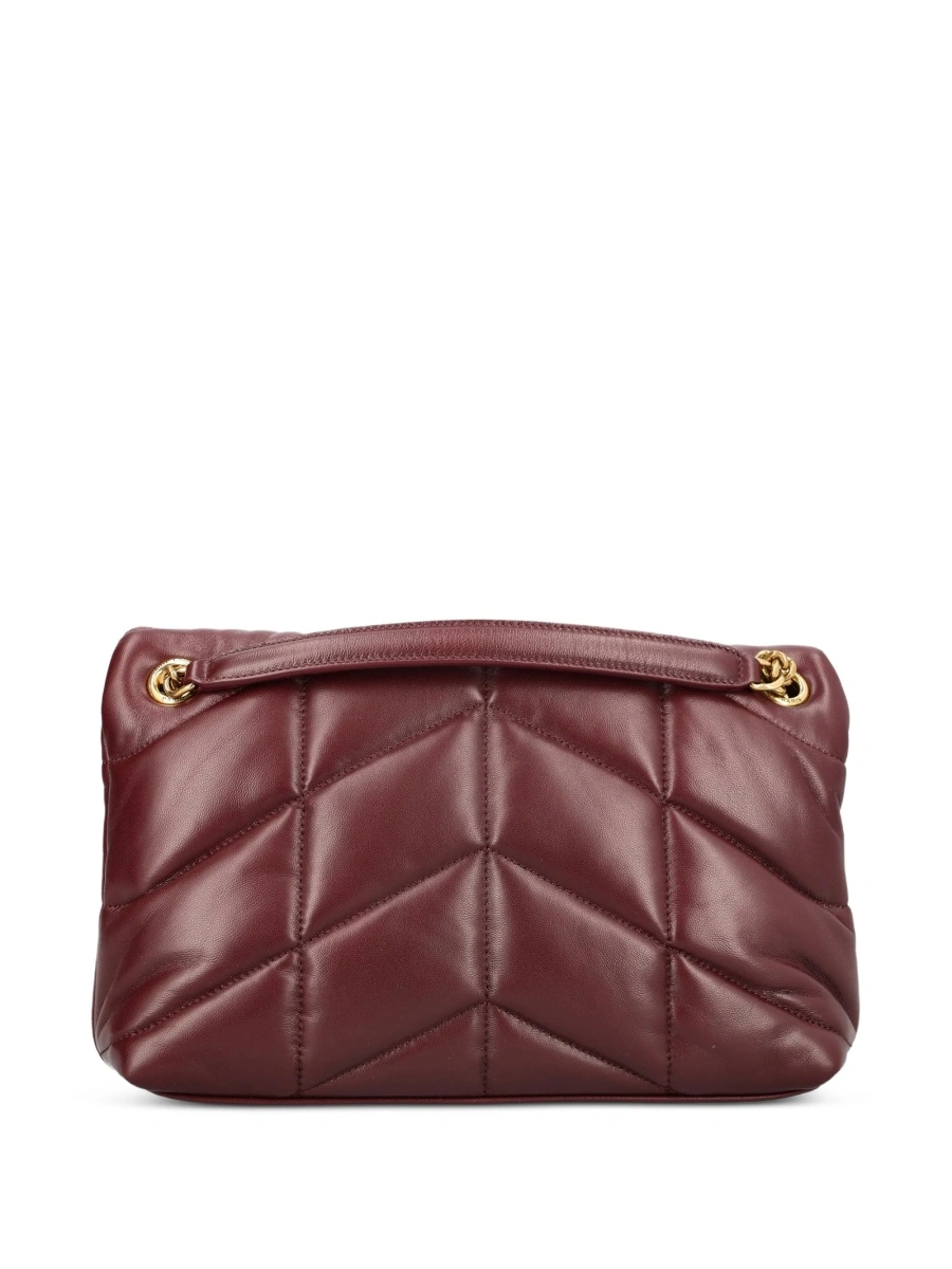 Geanta de mana Saint Laurent Puffer rosie din piele - Img 2