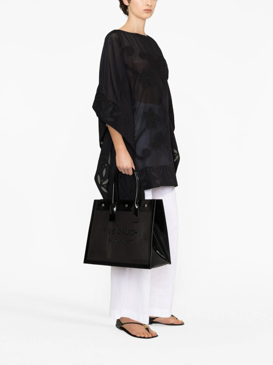 Geanta de mana Saint Laurent Rive Gauche neagra din alama si piele - Img 2