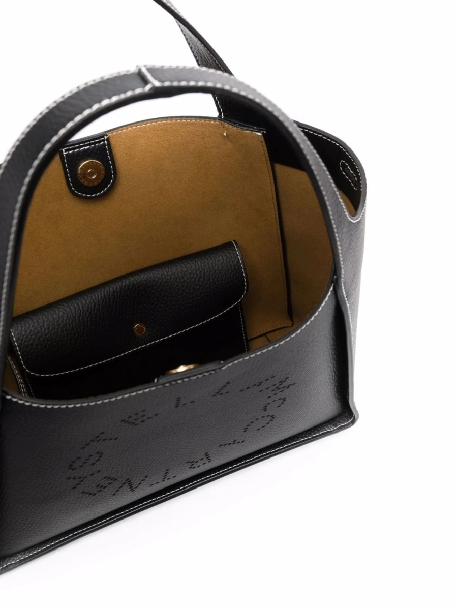 Geanta de mana Stella McCartney neagra din poliamida si poliuretan - Img 5