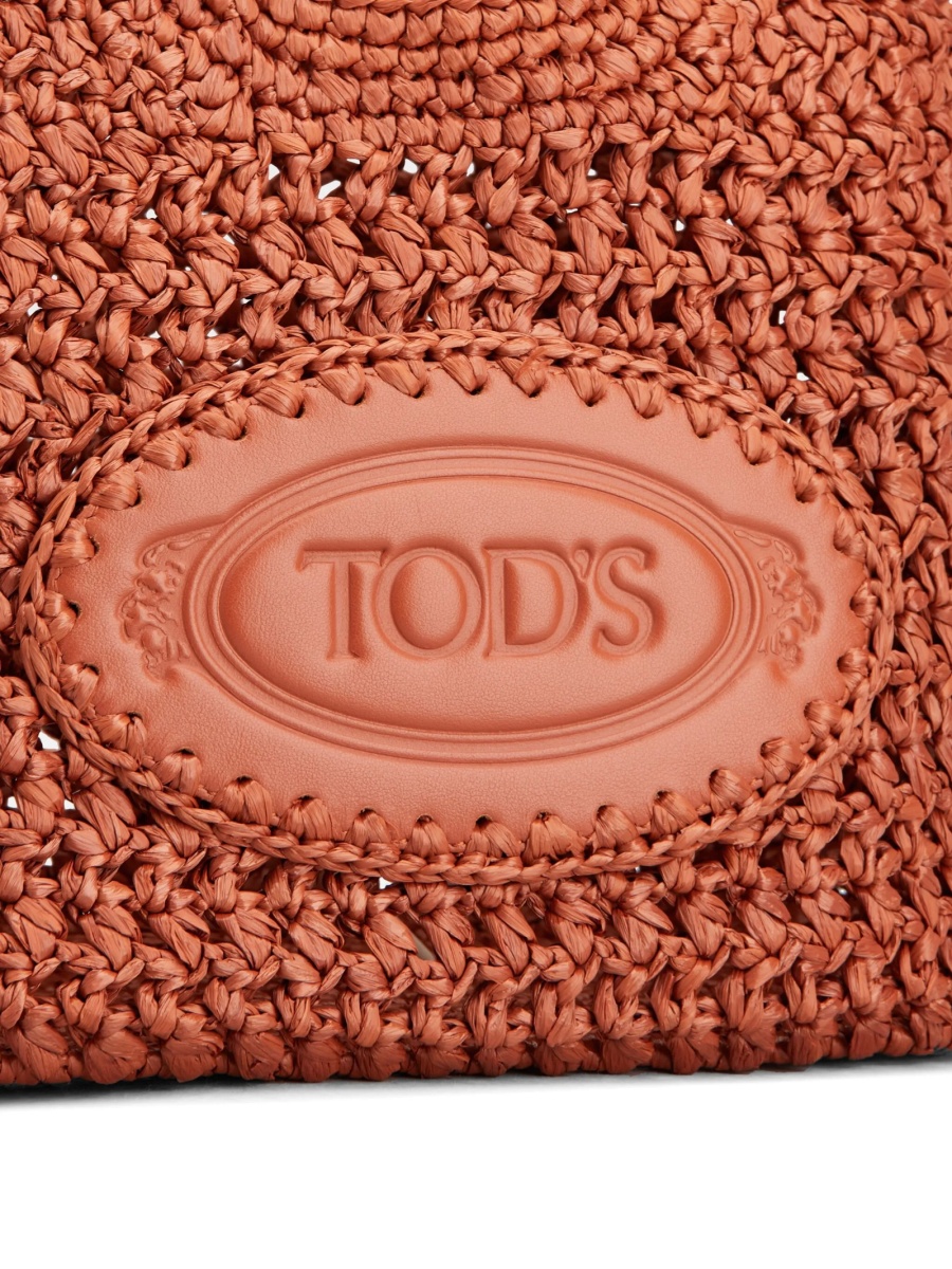 Geanta de mana TOD'S maro din material textil si piele - Img 4