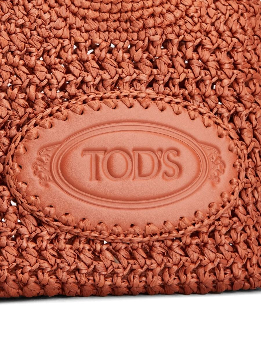 Geanta de mana TOD'S maro din material textil si piele - Img 4