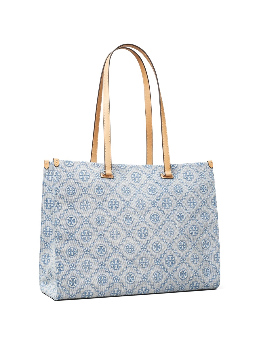 Geanta de mana Tory Burch albastra din denim si elastan - Img 3