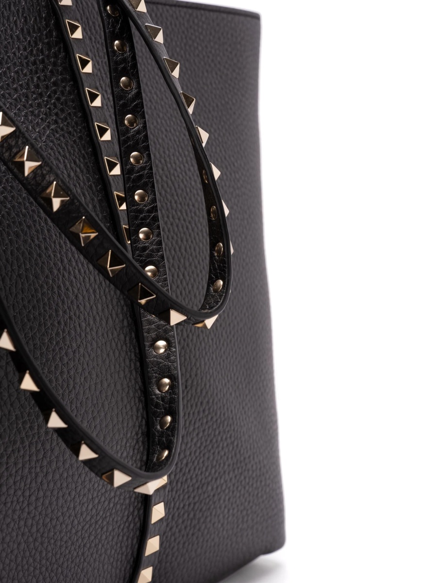 Geanta de mana Valentino Garavani Rockstud neagra din piele - Img 4