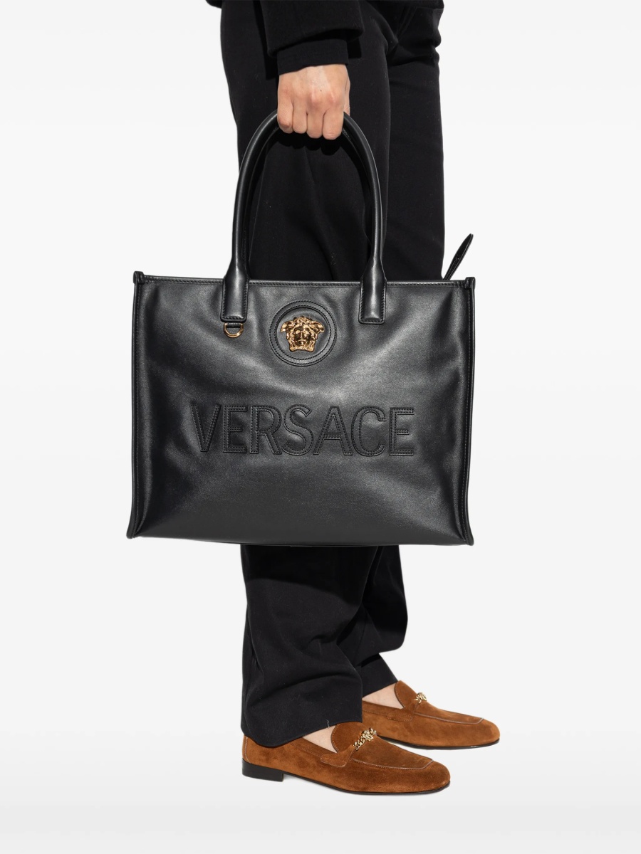 Geanta de mana Versace neagra din piele - Img 2