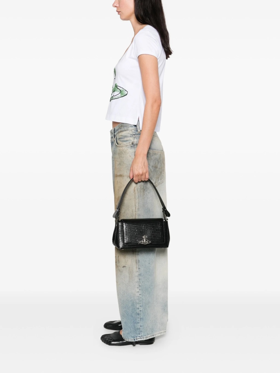 Geanta de mana Vivienne Westwood neagra din piele - Img 2