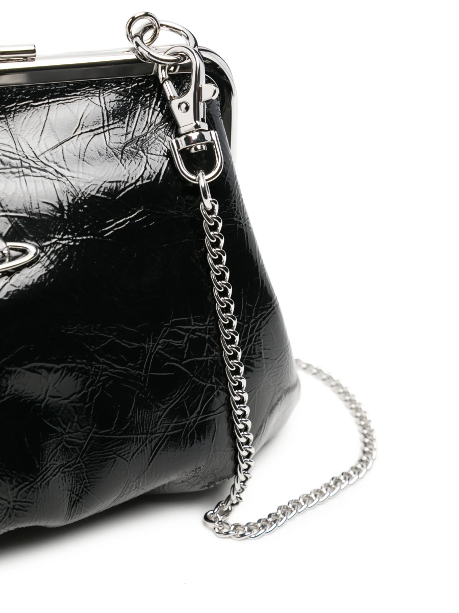 Geanta de mana Vivienne Westwood neagra din piele - Img 4