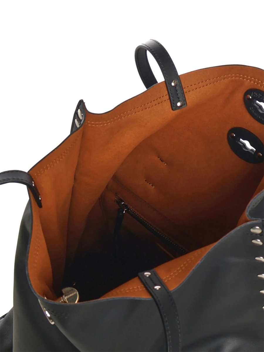 Geanta de mana Zanellato neagra din nylon si piele - Img 4