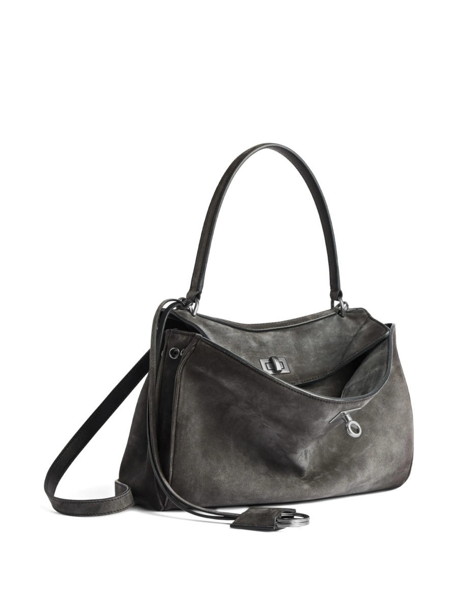 Geanta de umar Balenciaga gri din piele - Img 3