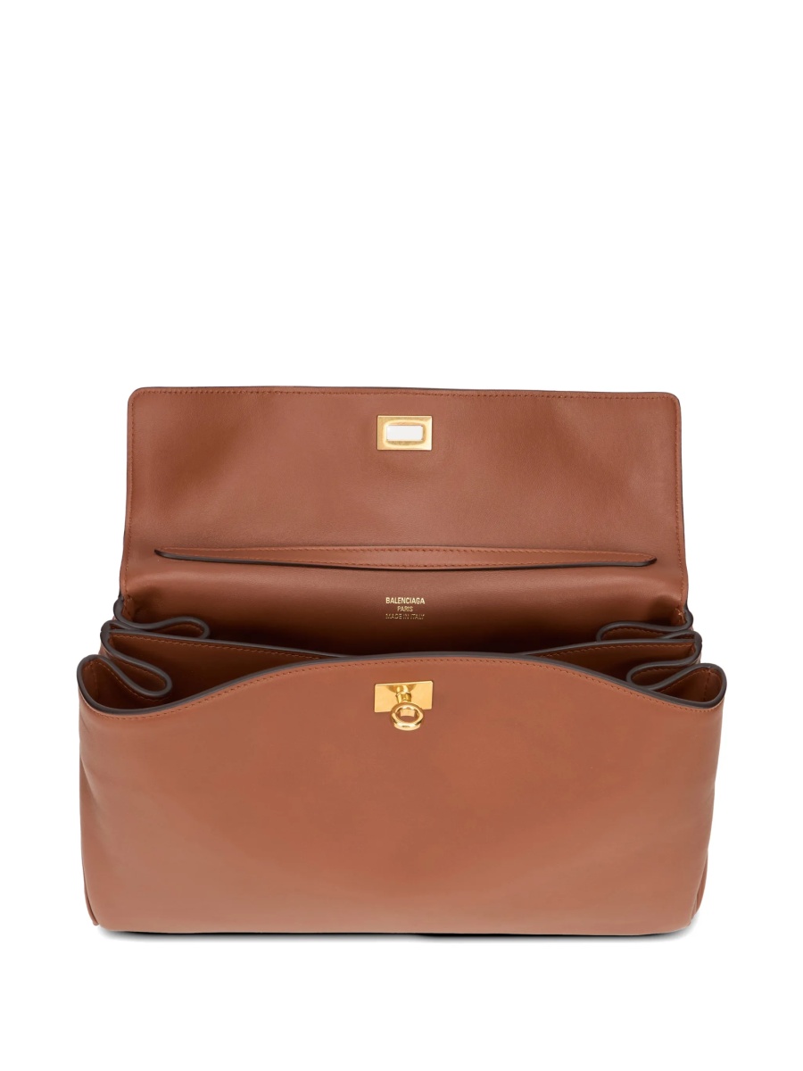 Geanta de umar Balenciaga maro din piele - Img 4