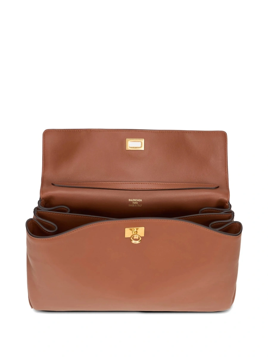 Geanta de umar Balenciaga maro din piele - Img 4