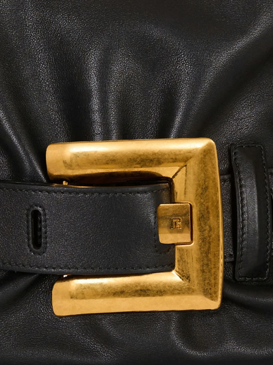 Geanta de umar Balmain neagra din piele - Img 5