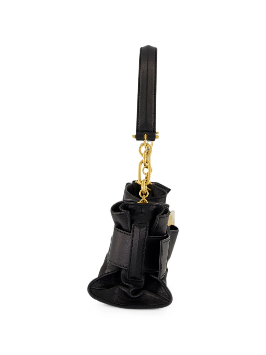 Geanta de umar Balmain neagra din piele - Img 5