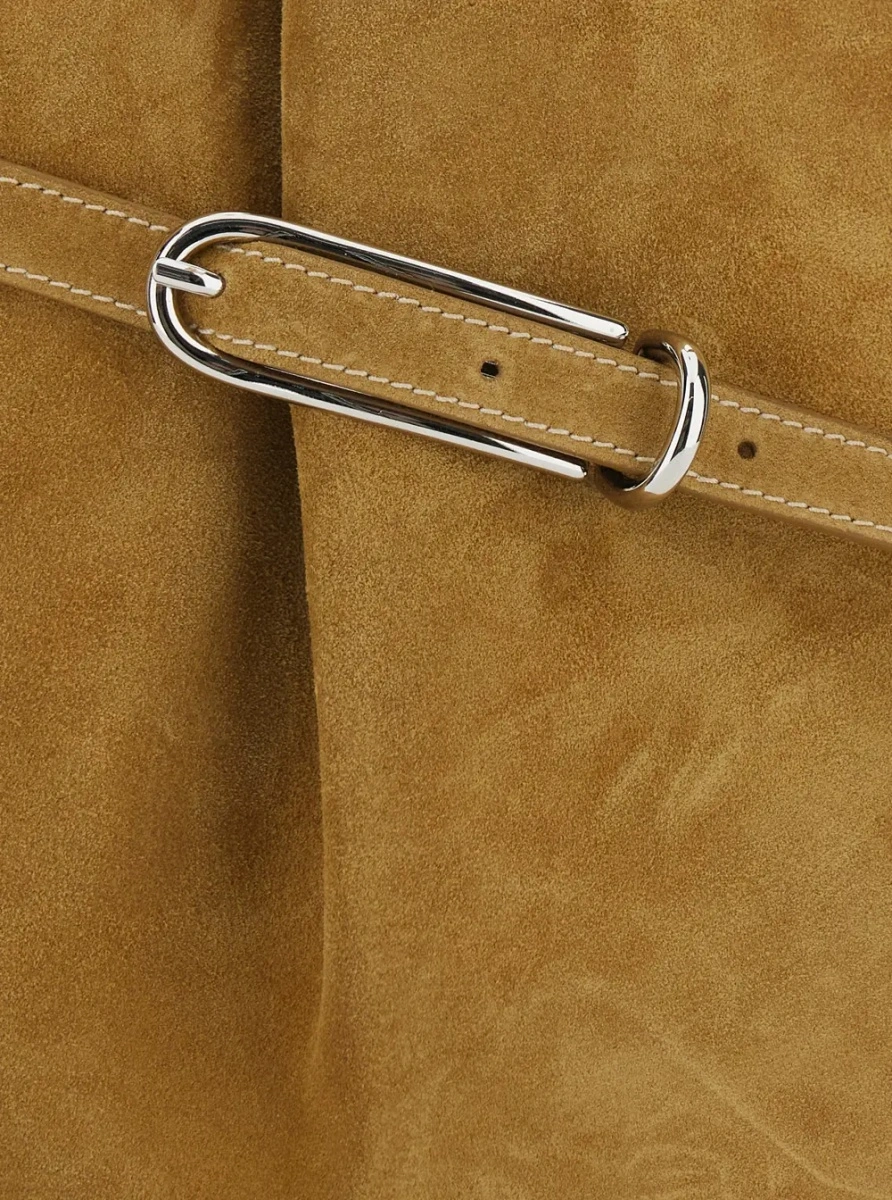 Geanta de umar Brown Crossbody bag with Adjustable Strap in Suede for Women - Img 3