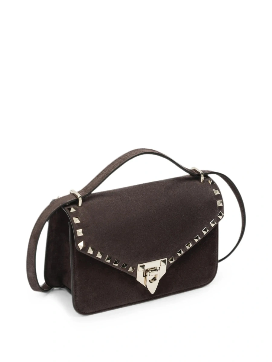 Geanta de umar Brown Crossbody bag with Envelope Design and Rockstud Decoration in Suede for Women - Img 5
