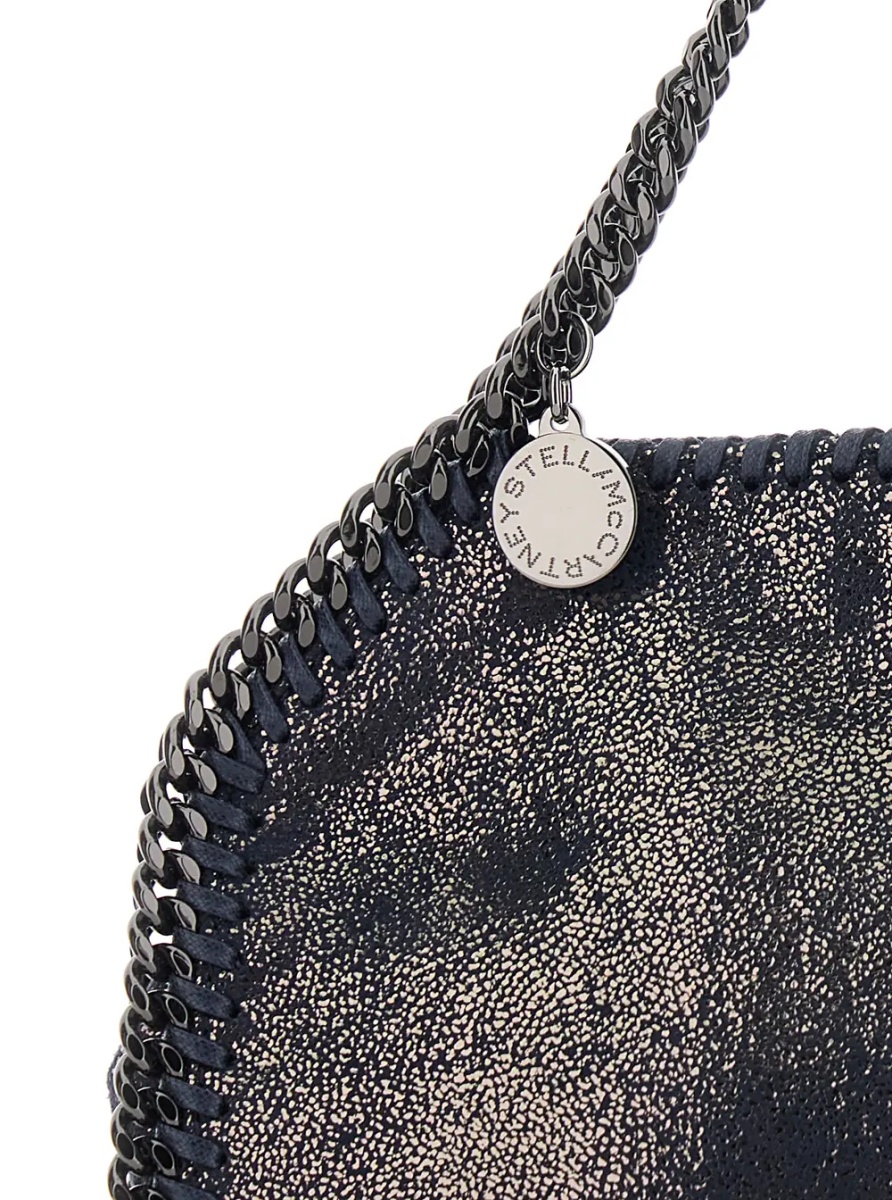 Geanta de umar Falabella Tiny Tote Bag with Dark Ruthenium Chain and Blue Ecoleather - Img 3