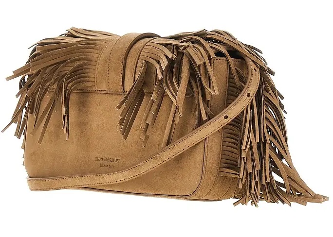 Geanta de umar Faux suede leather bag with fringes - Img 2