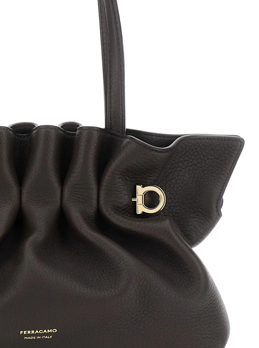 Geanta de umar Ferragamo maro din piele 'Soft Bag' - Img 3