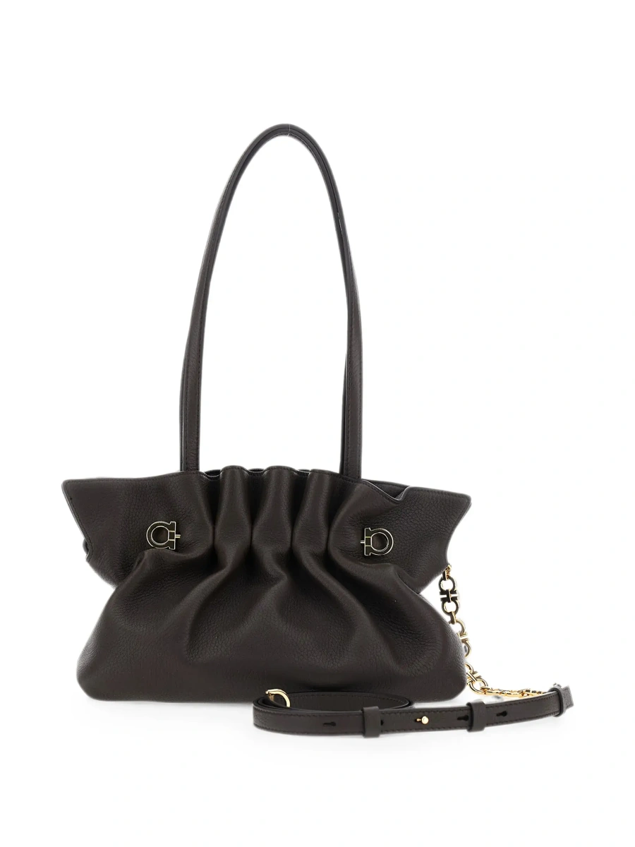 Geanta de umar Ferragamo maro din piele 'Soft Bag' - Img 4