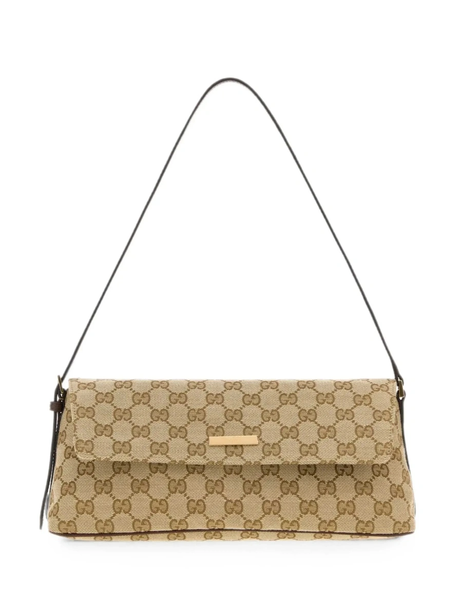 Geanta de umar Gucci bej din canvas GG si piele - Img 6