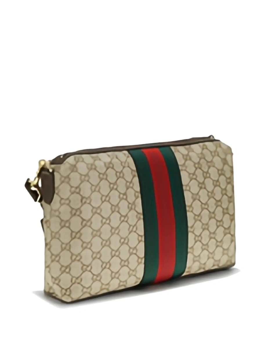 Geanta de umar Gucci bej din material textil si piele - Img 7