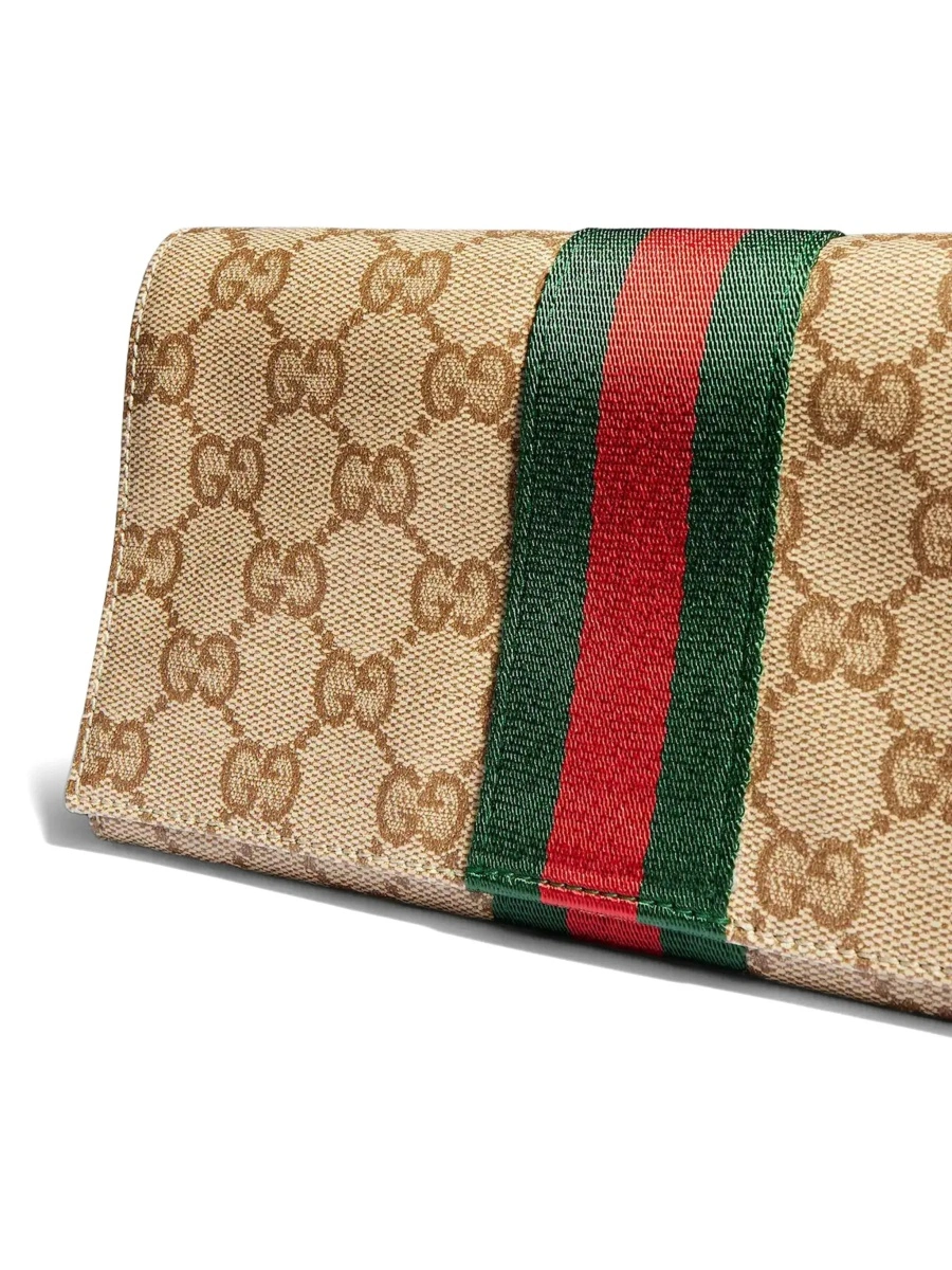 Geanta de umar Gucci bej din textil - Img 6