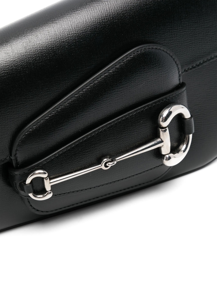 Geanta de umar Gucci Horsebit neagra din piele - Img 3