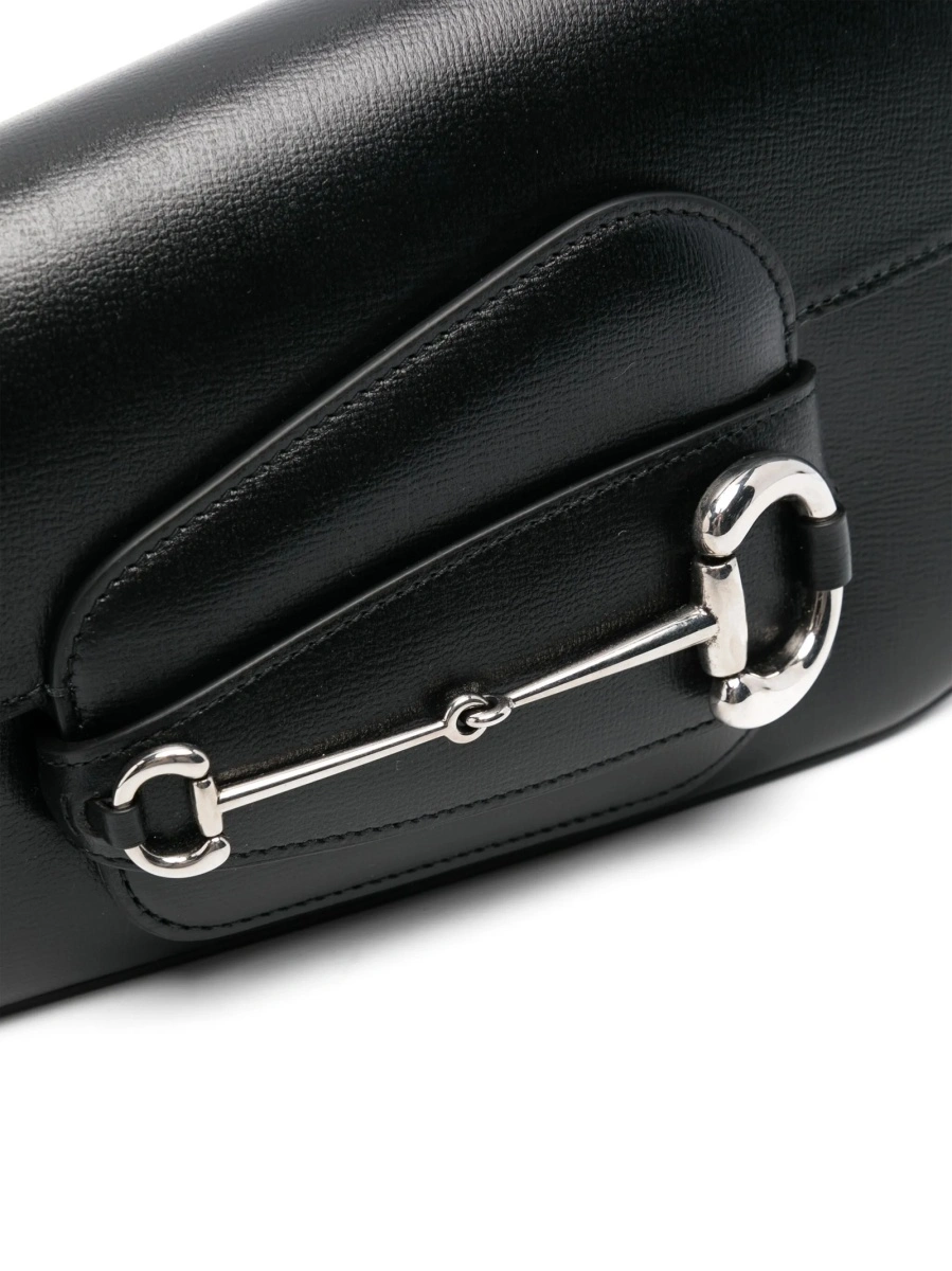 Geanta de umar Gucci Horsebit neagra din piele - Img 3