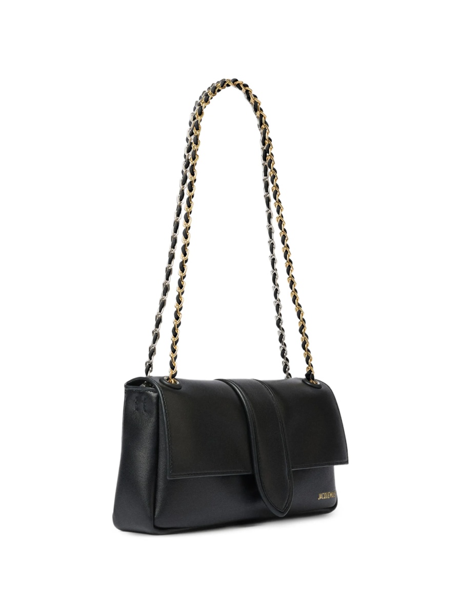Geanta de umar JACQUEMUS Bambino neagra din piele - Img 3