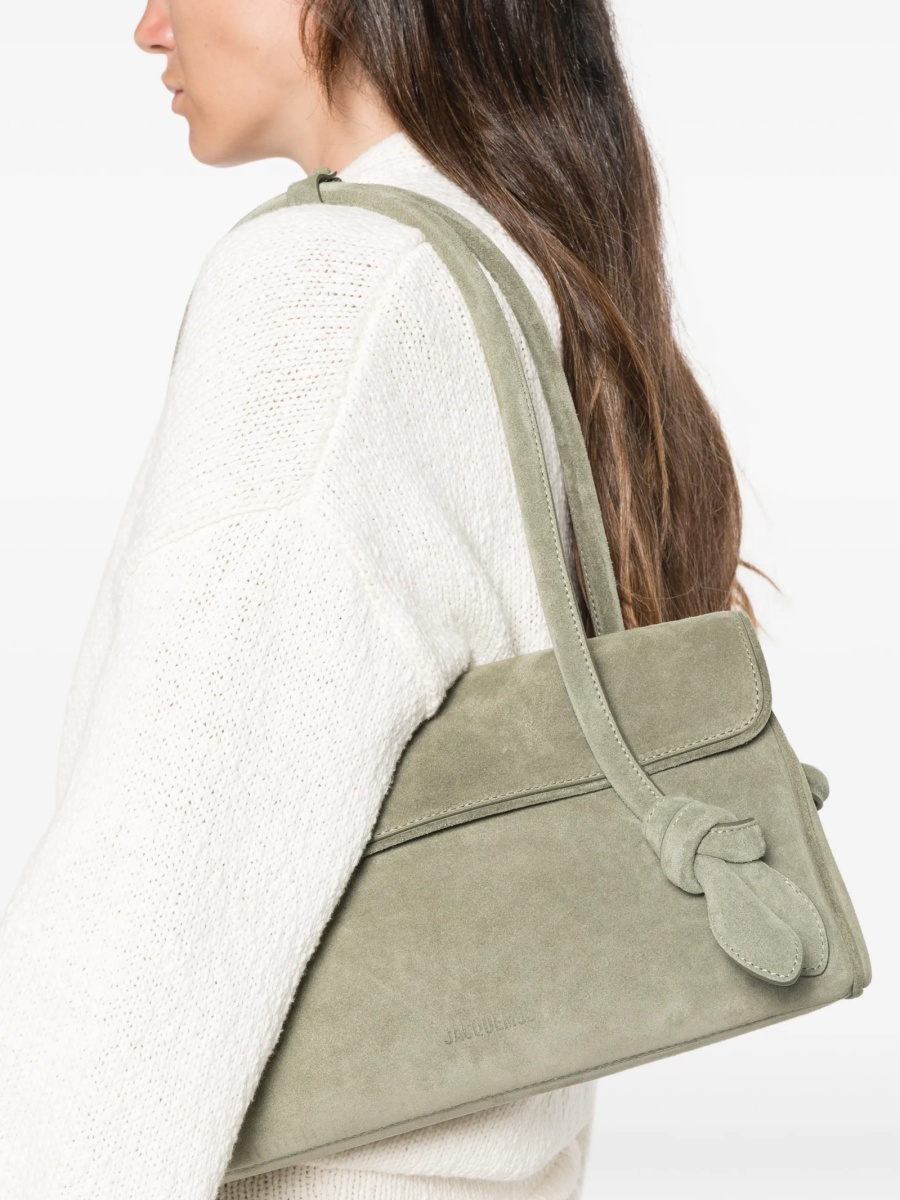 Geanta de umar JACQUEMUS verde din piele intoarsa - Img 2