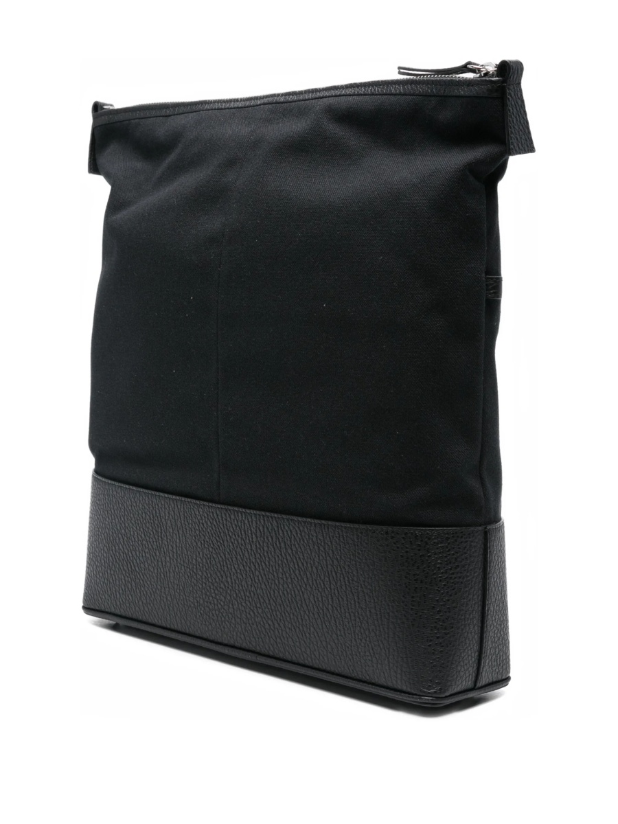 Geanta de umar Maison Margiela neagra din piele si fibre - Img 3