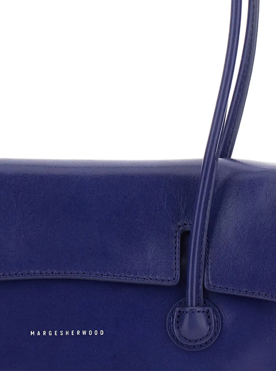 Geanta de umar Shoulder Bag in Shiny Blue Leather for Women - Img 3
