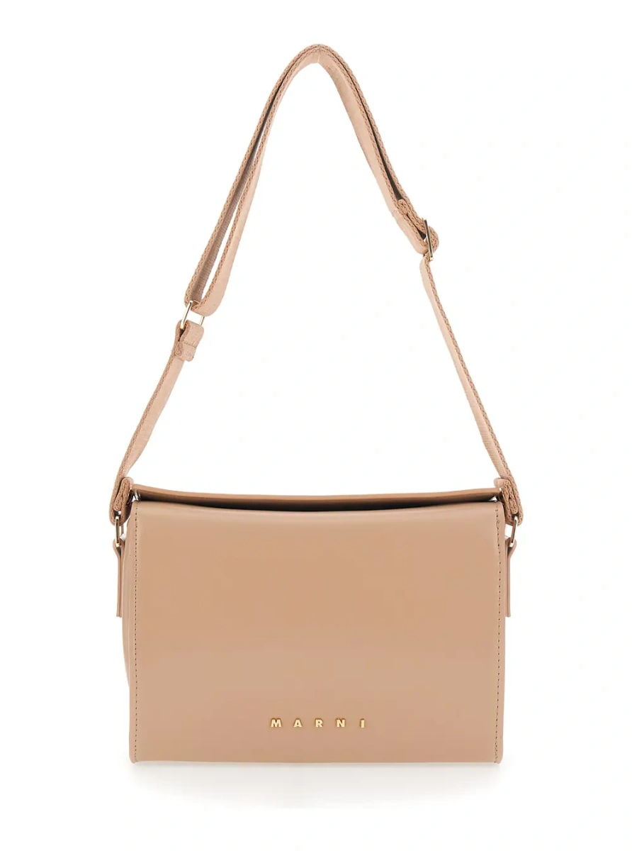 Geanta de umar Shoulder bag Vivian in fabric and beige for women - Img 2