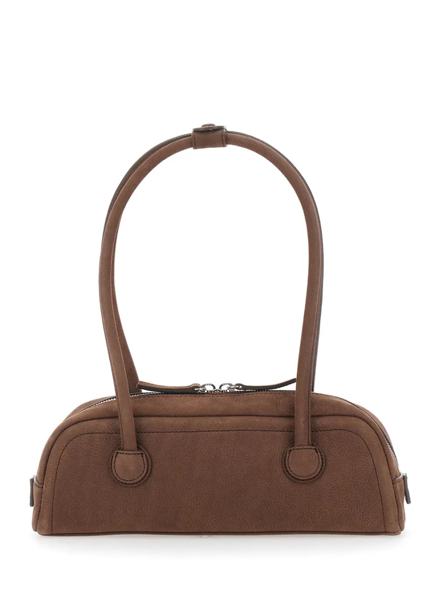 Geanta de umar 'Soft Boston Mini' brown Shoulder bag with Two Top Handles and Logo lettering on the Front in leather Women - Img 2
