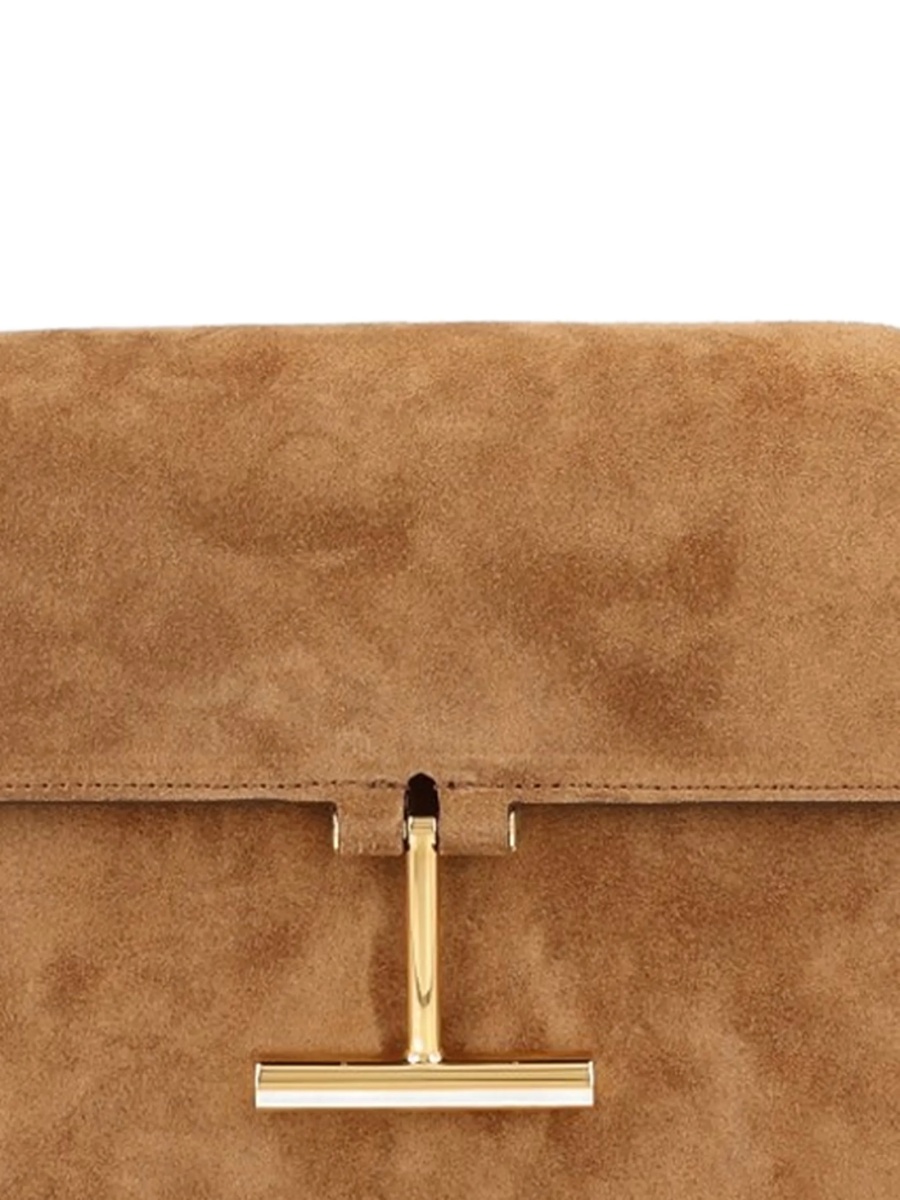 Geanta de umar Tom Ford maro din piele intoarsa - Img 2