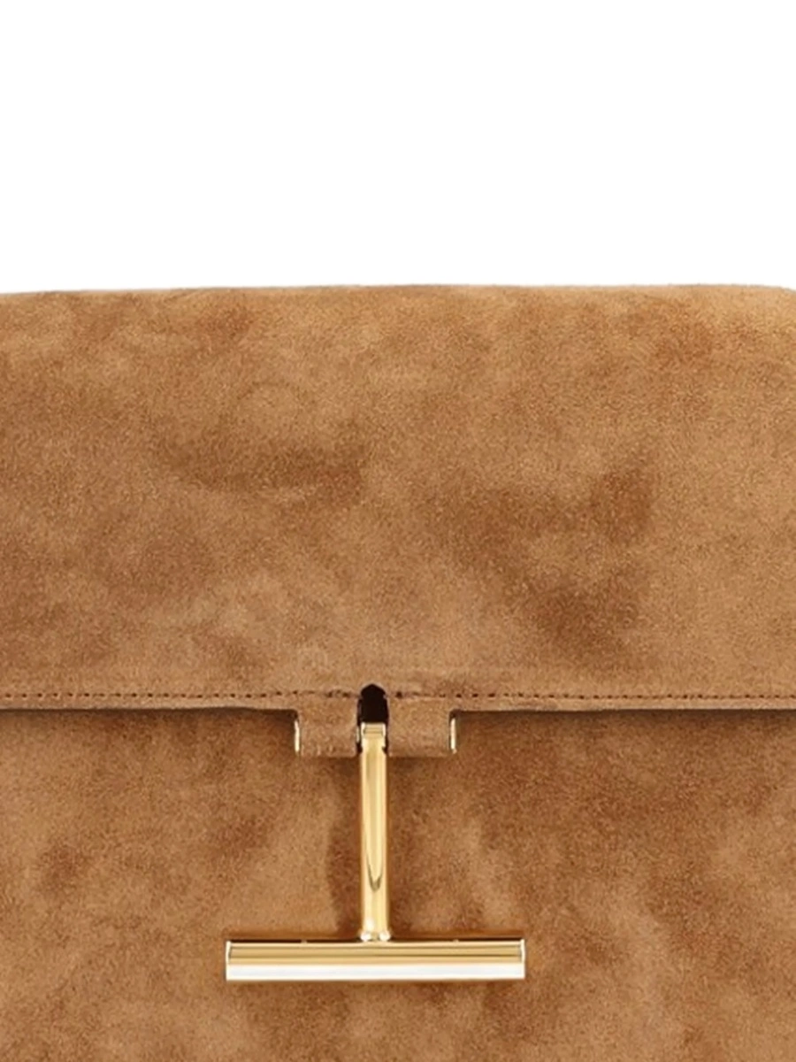 Geanta de umar Tom Ford maro din piele intoarsa - Img 2