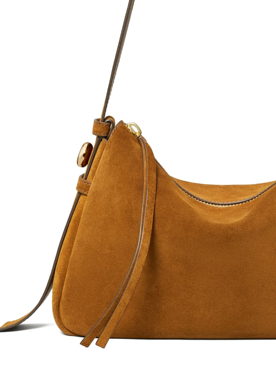 Geanta de umar Tory Burch maro din piele intoarsa - Img 4