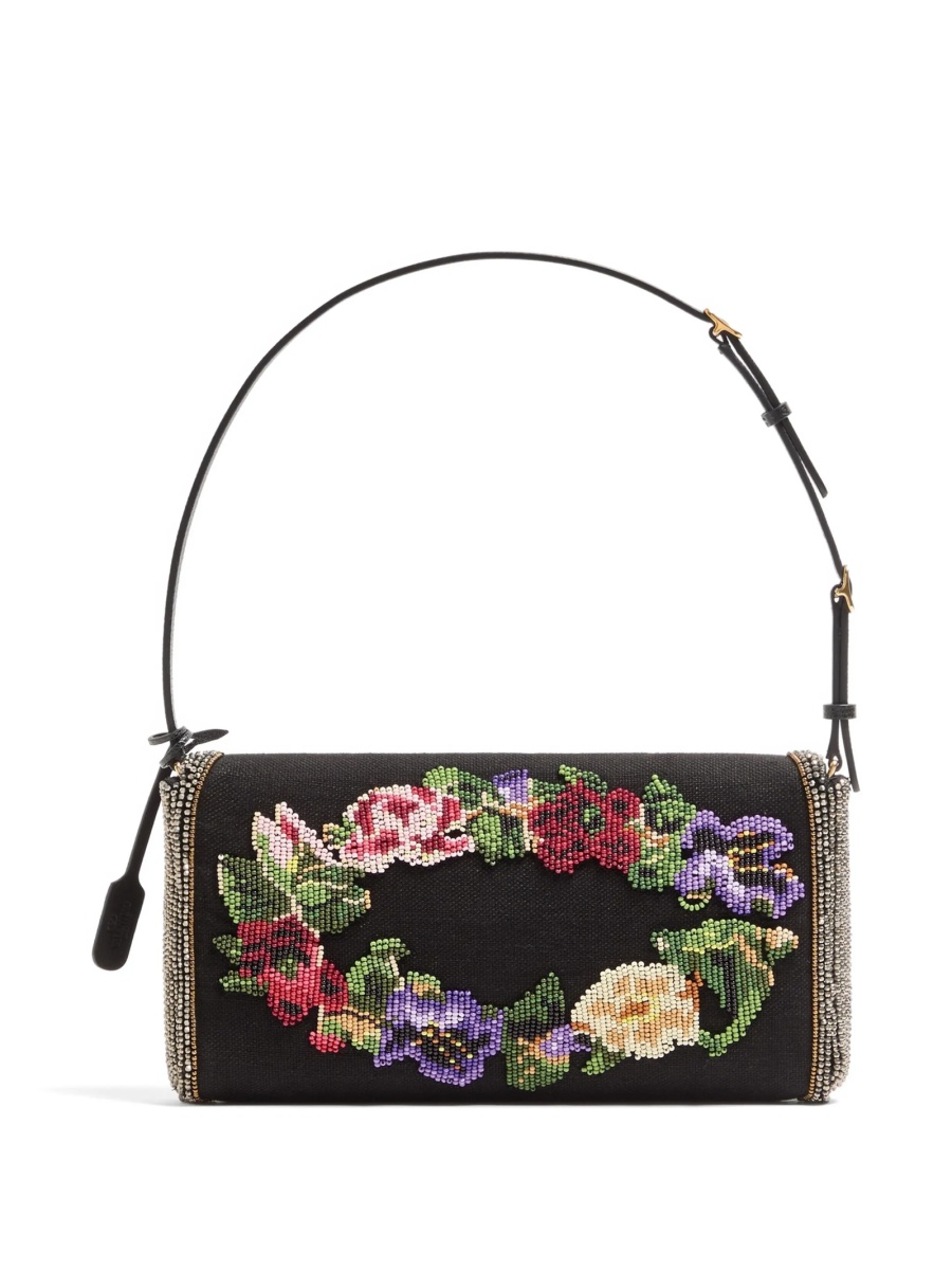Geanta de umar Valentino Garavani neagra din material textil - Img 2