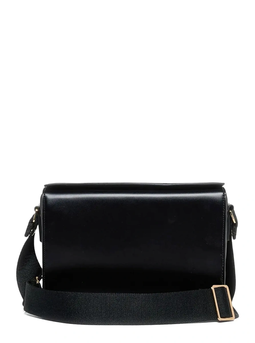Geanta de umar 'Vivian' Black Shoulder bag with Adjustable Strap and Logo Lettering on the Front in Black Patent Leather Girl - Img 2