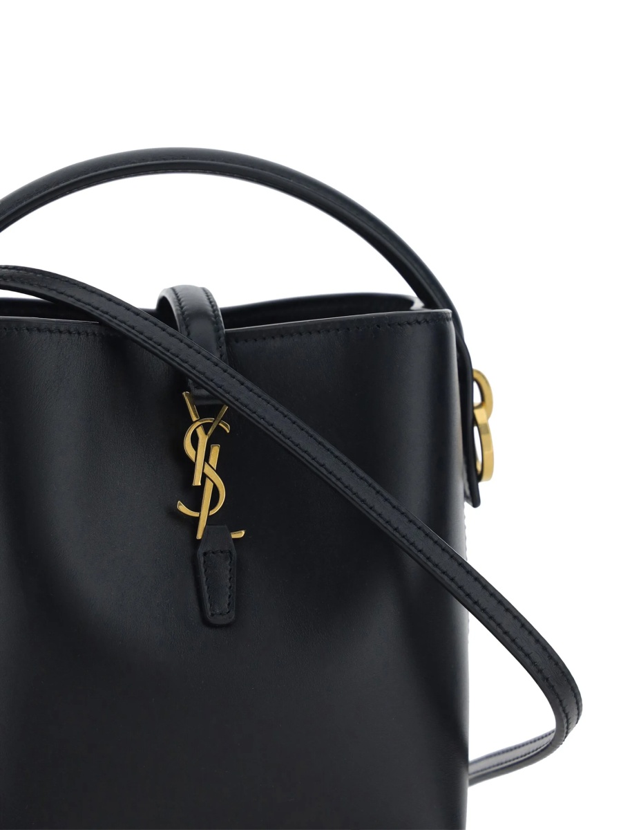 Geanta mini Saint Laurent neagra din piele si metal - Img 3