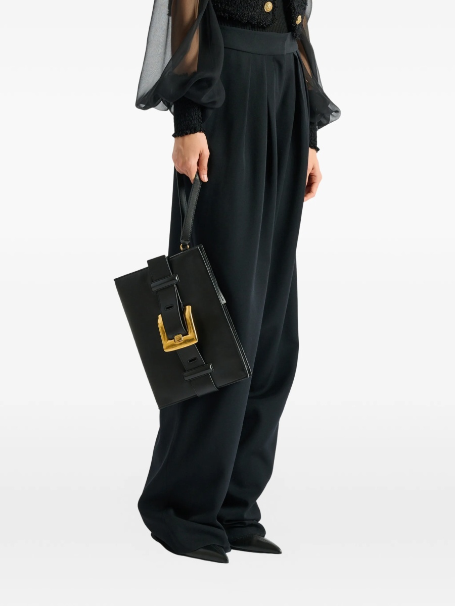 Geanta plic Balmain neagra din piele - Img 3