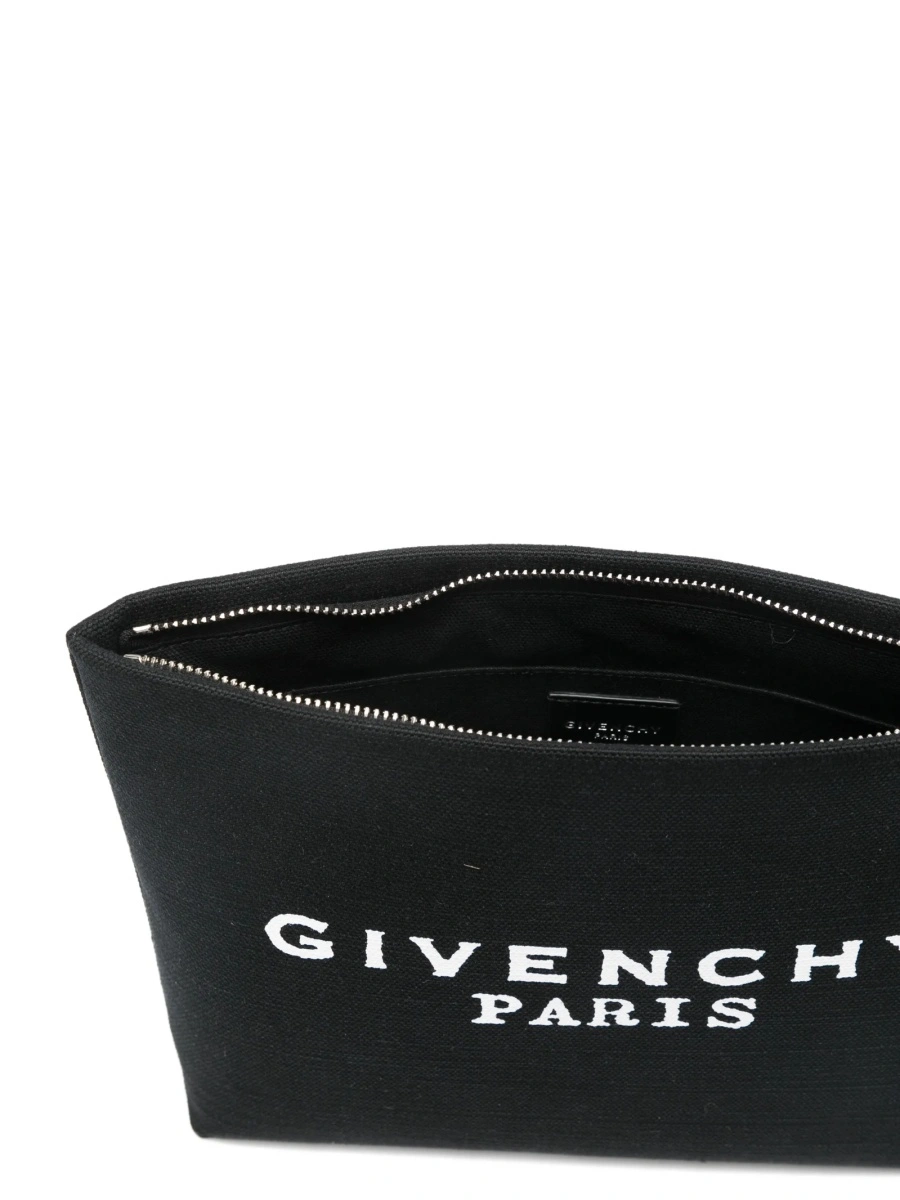 Geanta plic Givenchy neagra din poliuretan si bumbac - Img 5