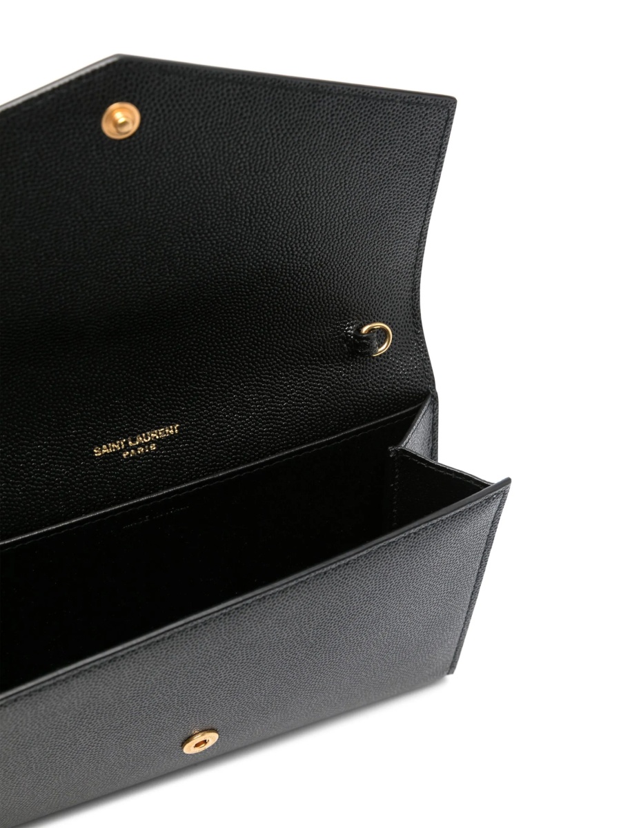 Geanta plic Saint Laurent Envelope neagra din piele - Img 5