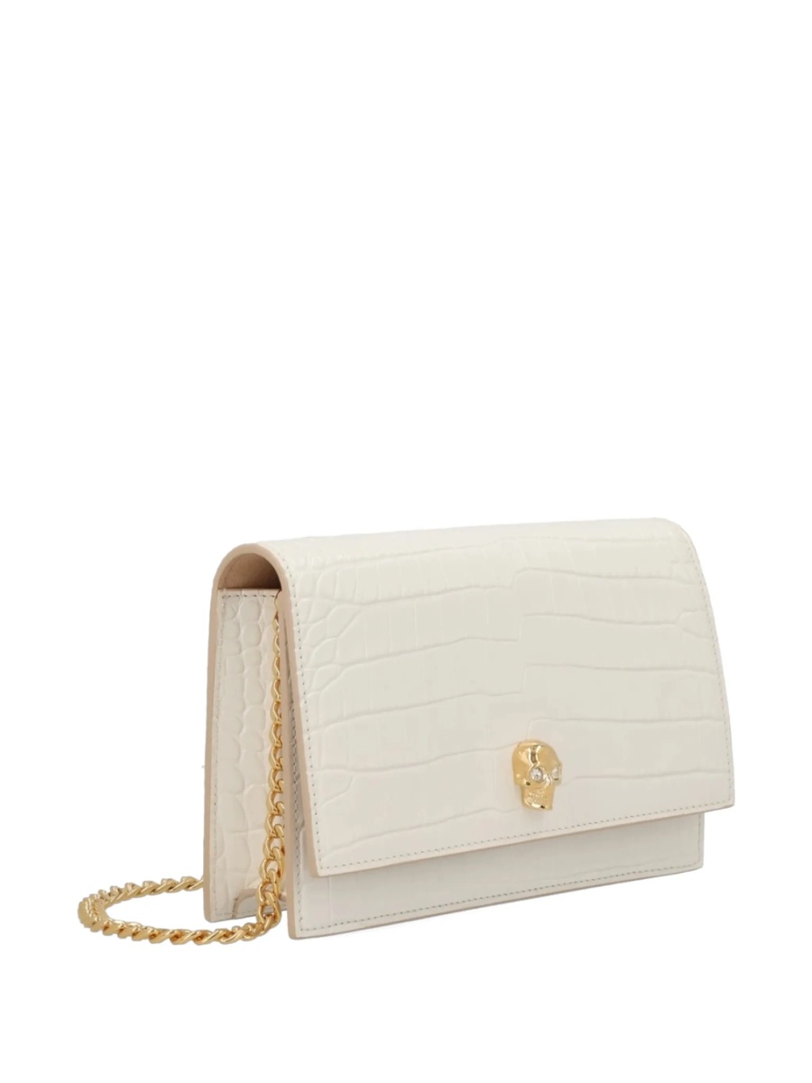 Geanta tip postas Alexander McQueen alba din piele - Img 3