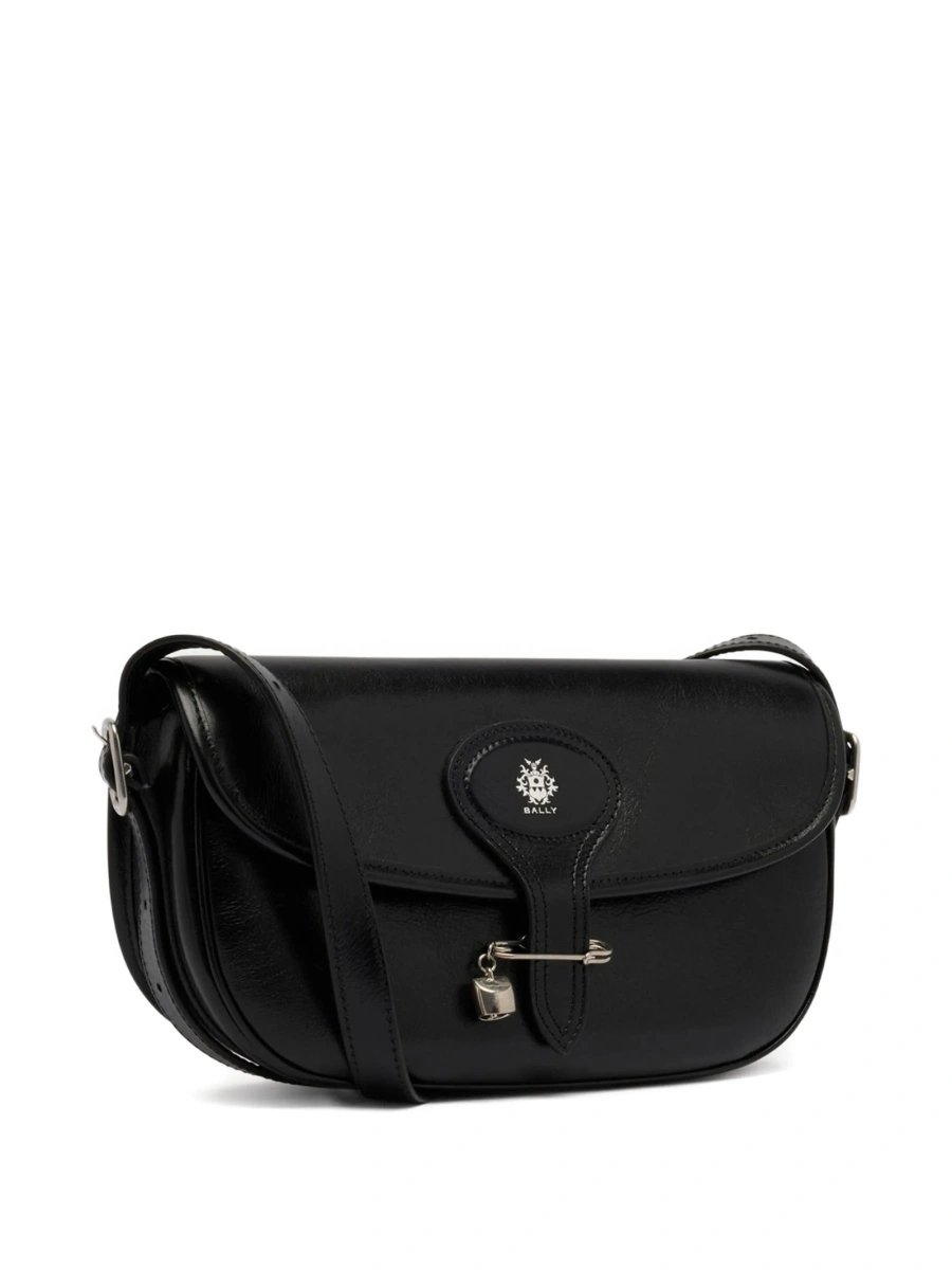 Geanta tip postas Bally neagra din piele - Img 5