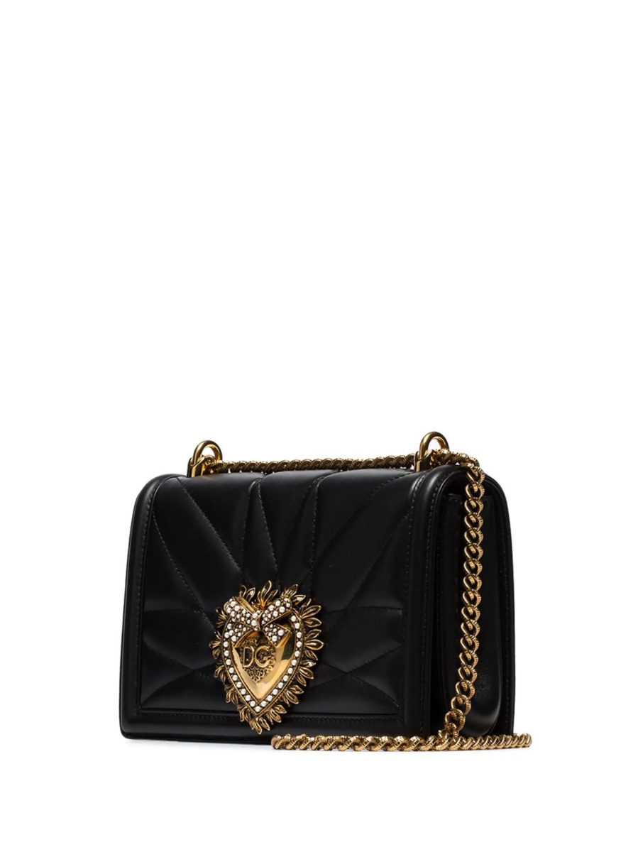 Geanta tip postas Dolce &amp; Gabbana Devotion neagra din piele - Img 4