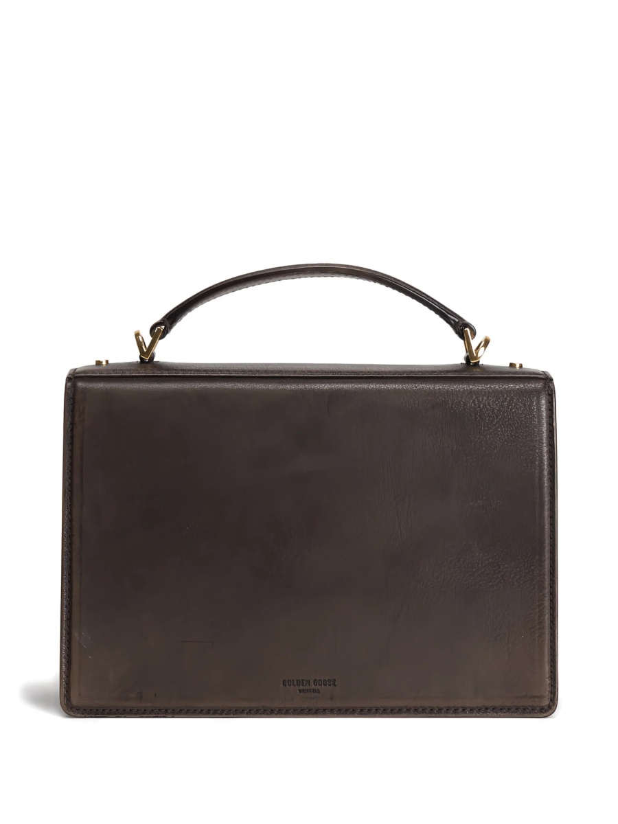 Geanta tip postas Golden Goose neagra din piele - Img 2